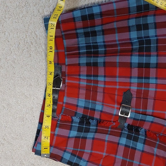 Scottish House Red Blue Tartan Kilt Sz S - Picture 5 of 8